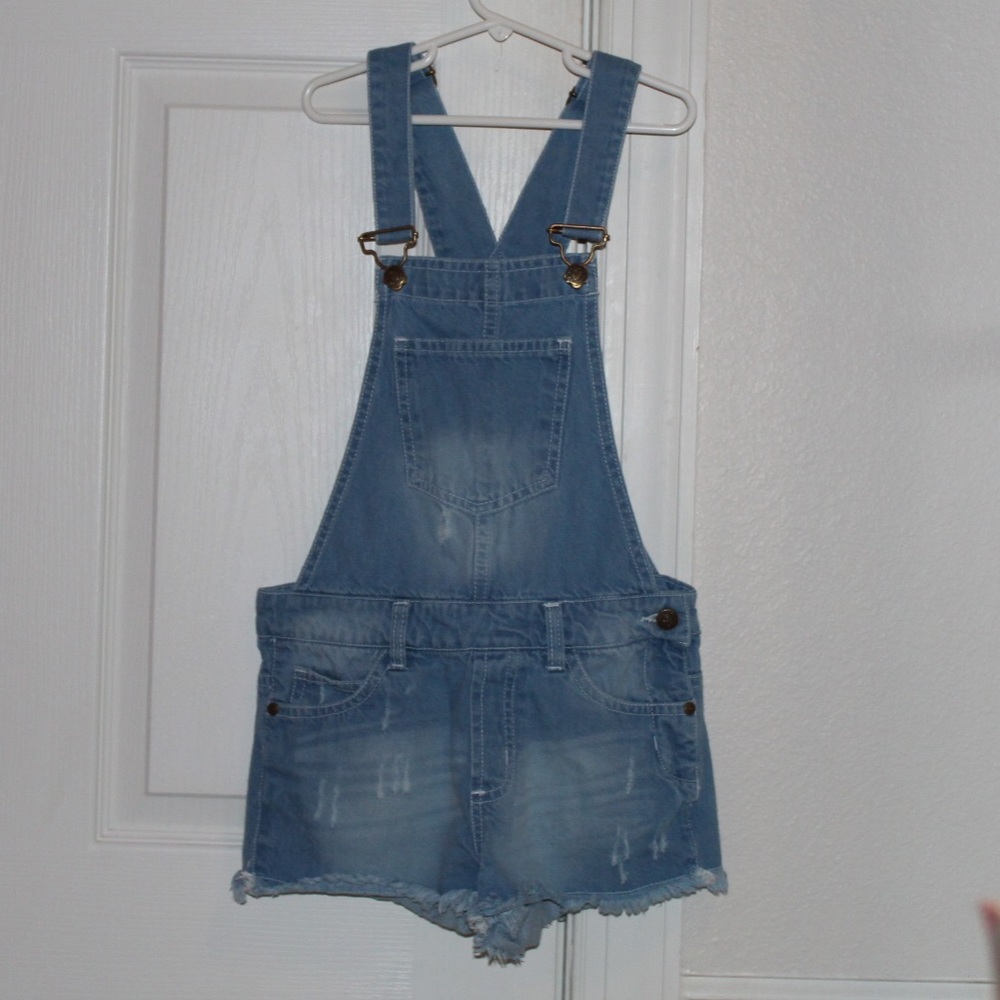 Girls' Denim Overall Shorts